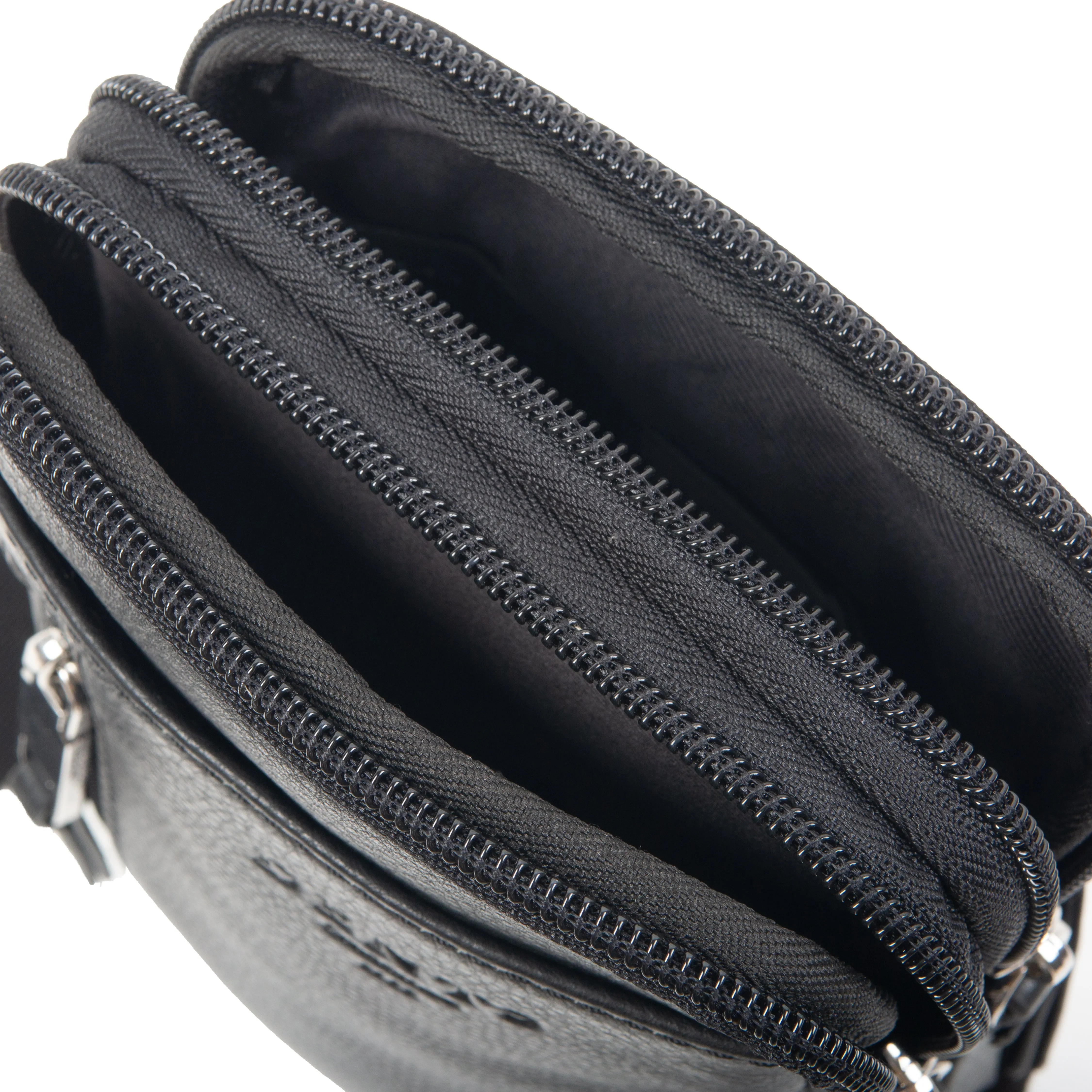 Men's Pebble Grain Leather Crossbody Phone Bag