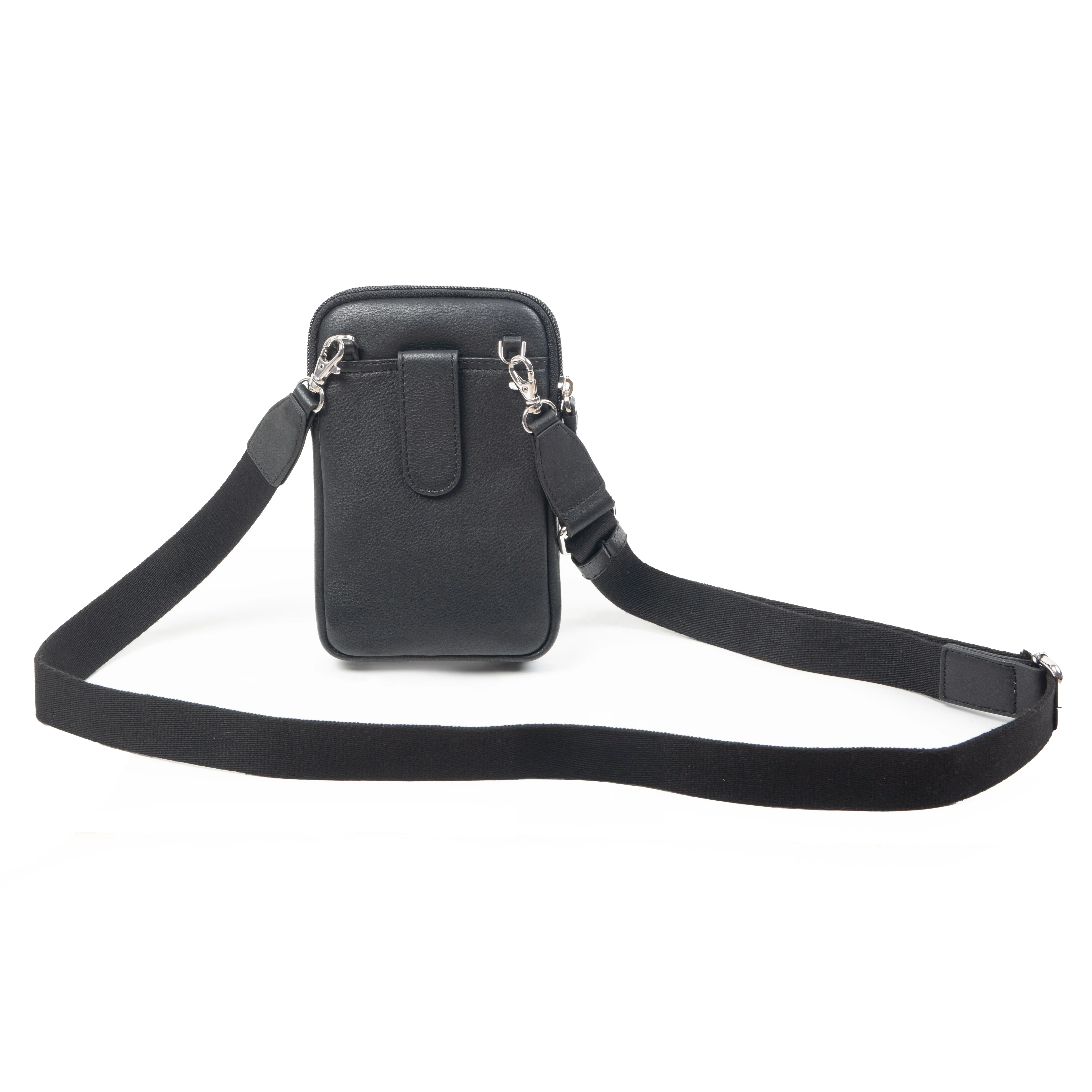 Men's Pebble Grain Leather Crossbody Phone Bag