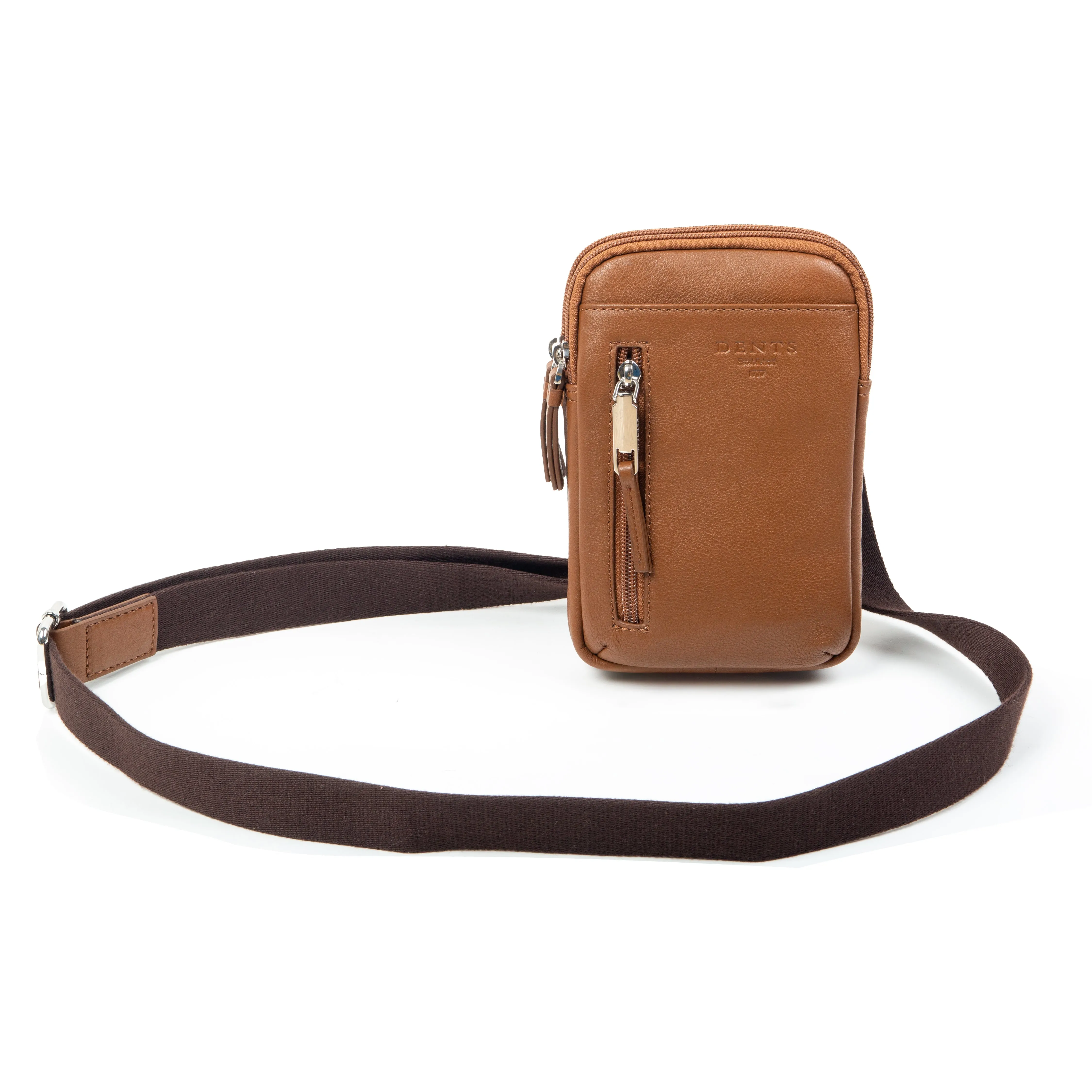 Men's Pebble Grain Leather Crossbody Phone Bag