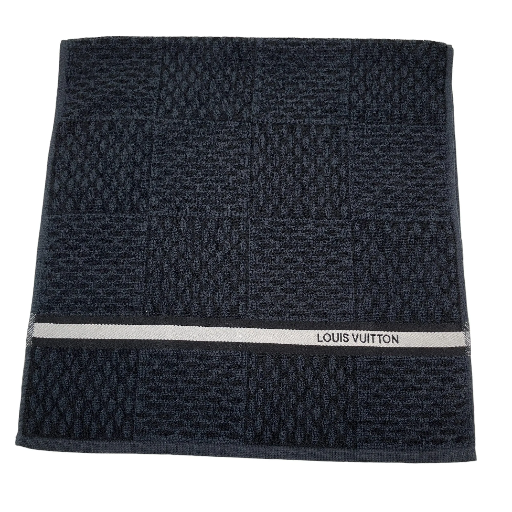 Men's Set Damier Graphite Drawstring Bag & 2 Towel Black