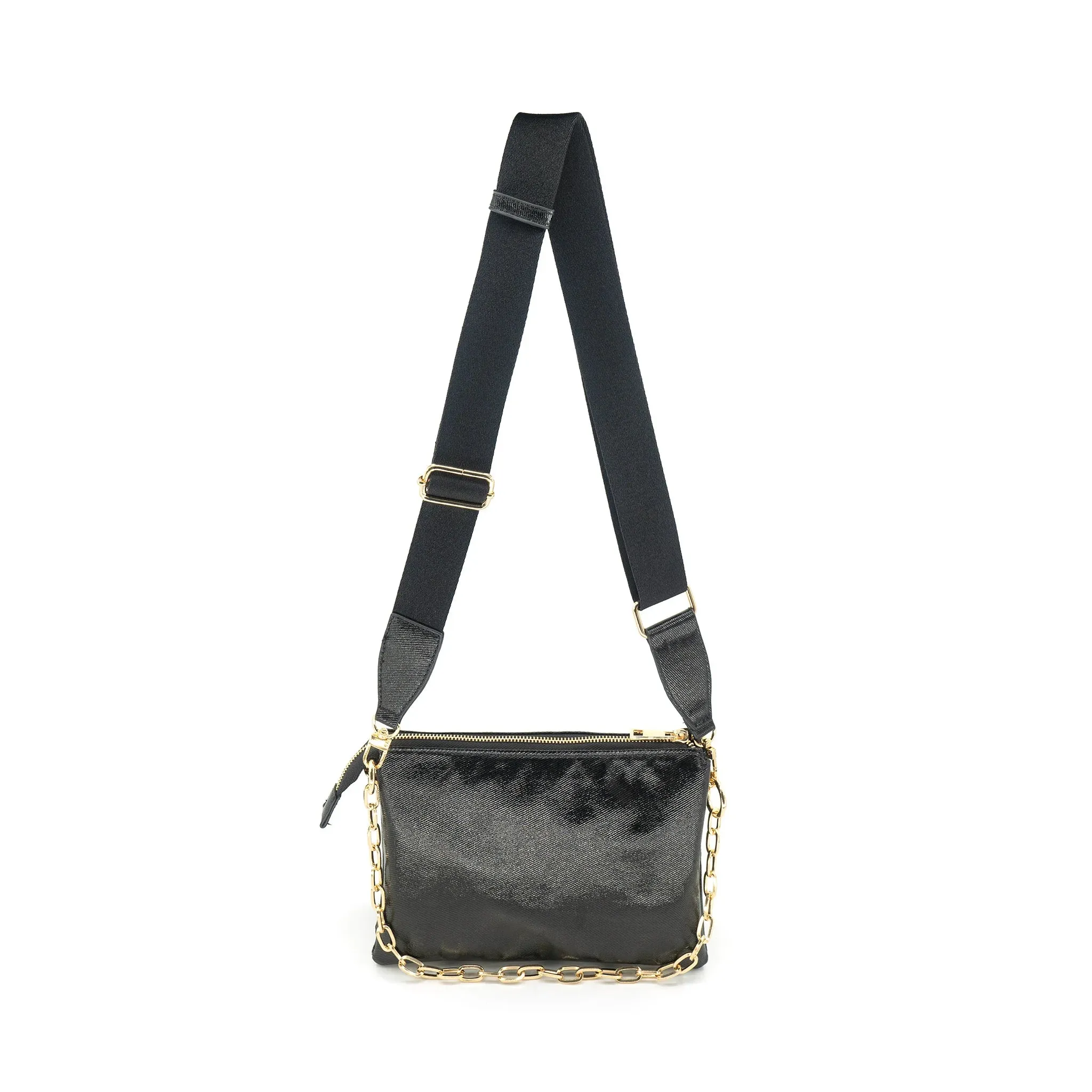 Metallic Triple Pouch Purse