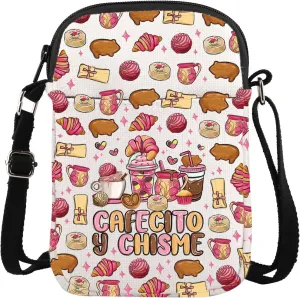Mexican Pan Dulce Coffee Cups Crossbody Bag Mexican Dessert Tote Mexico Gift Mexican Drink Crossbody Bag Mexican Women Gift