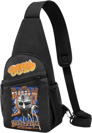 MF Hip Hop Music Rapper Sling Bag Chest Shoulder Backpack Crossbody Bags for Men Women Hiking Daypack Multipurpose Cross Body Chest Bag, Mf Doom-11
