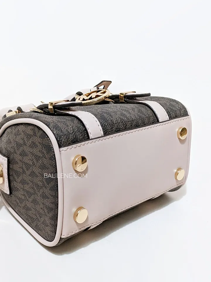 Michael Kors Bedford Legacy Extra-Small Logo Duffle Crossbody Bag Brown/Soft Pink