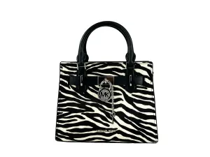 Michael Kors Hamilton Zebra Print Satchel Crossbody