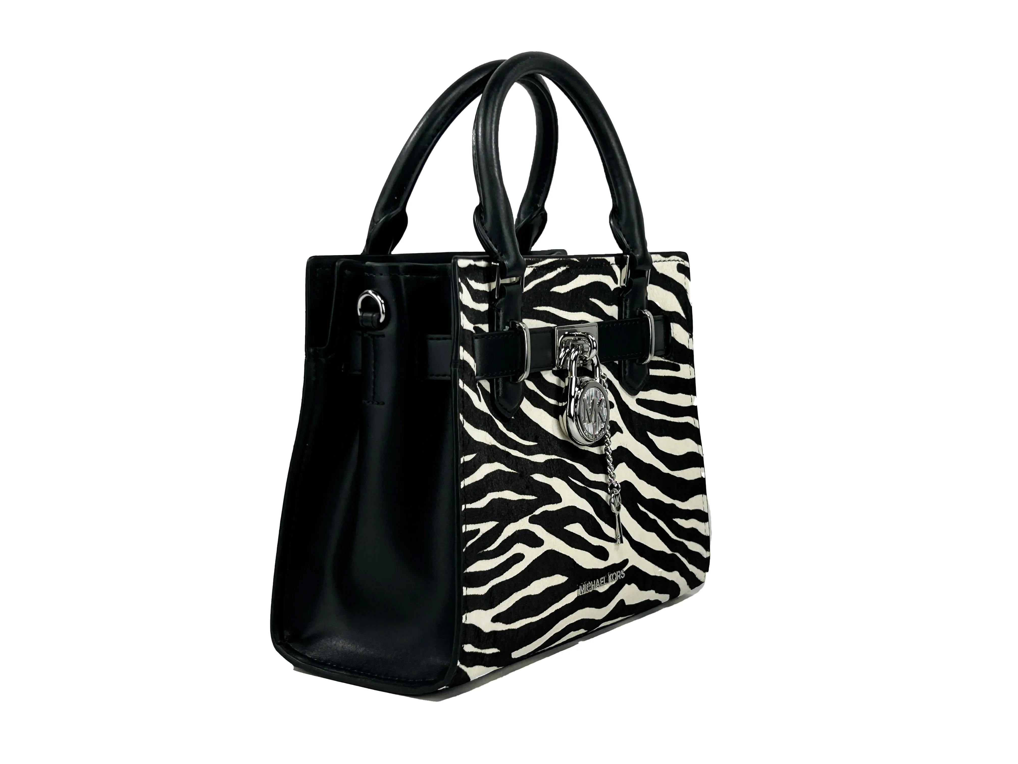 Michael Kors Hamilton Zebra Print Satchel Crossbody