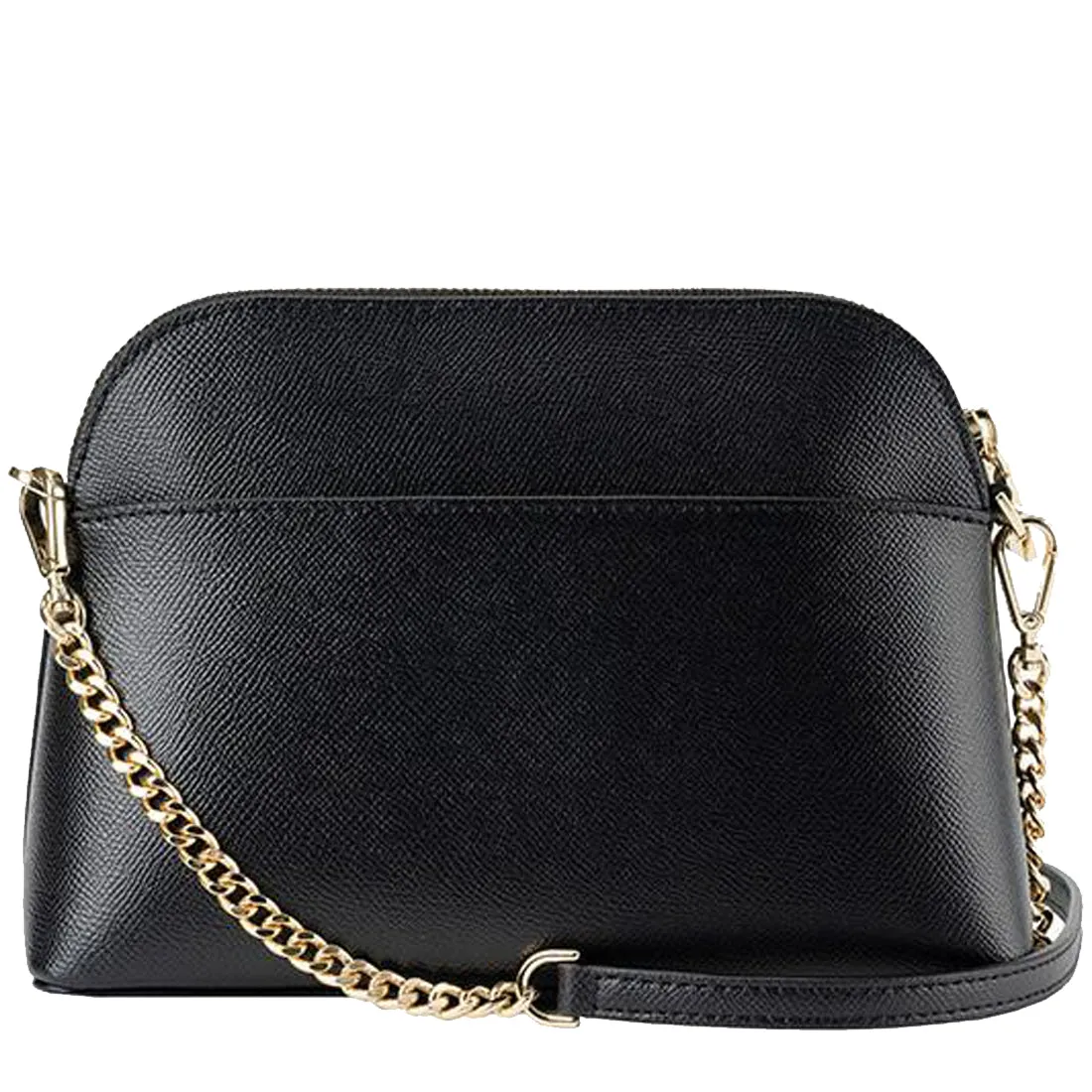 Michael Kors Large Crossgrain Leather Dome Crossbody Bag in Black