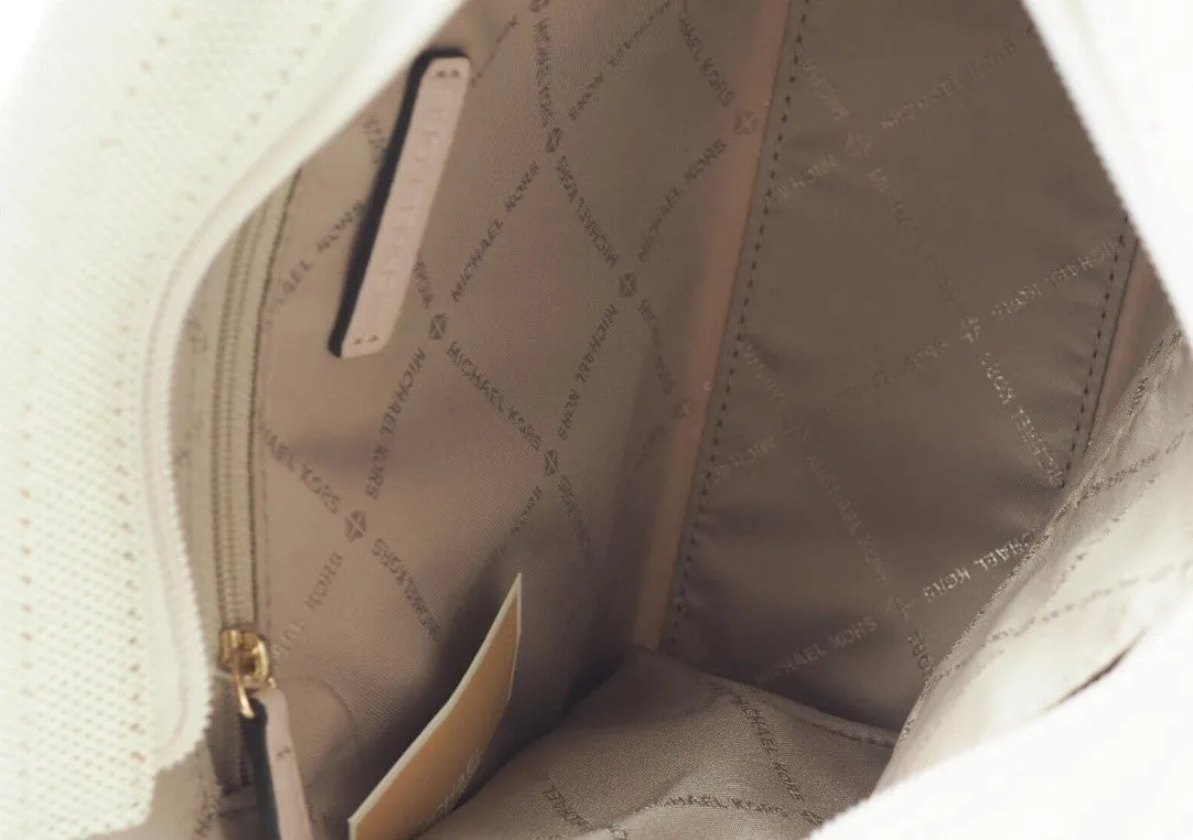 Michael Kors Mirella Small Powder Blush Canvas Shopper Crossbody Handbag Women's Purse