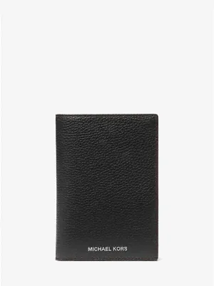 Micheal Kors Pebbled Leather Passport Wallet Black