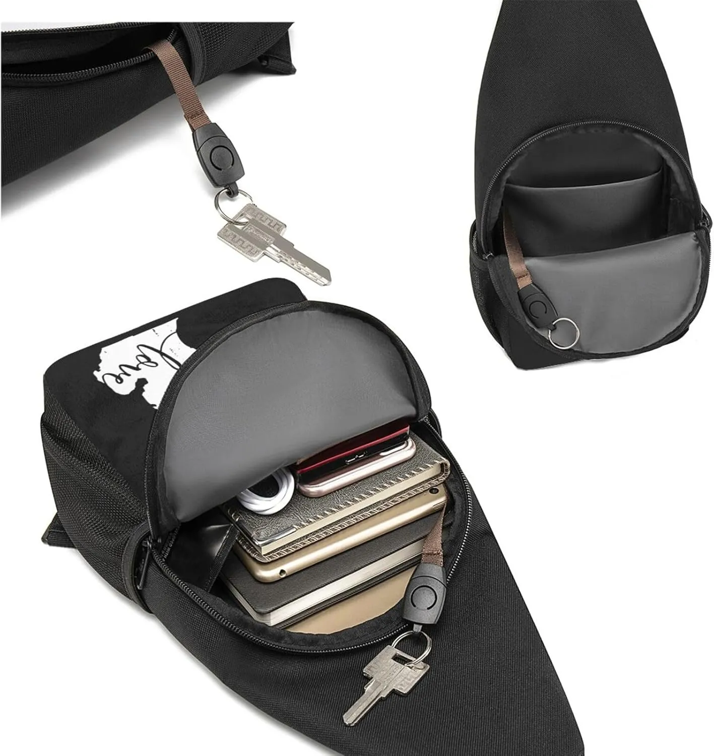 Michigan Love State Chest Bag Adjustable Leisure Travel Crossbody Shoulder Bag Unisex