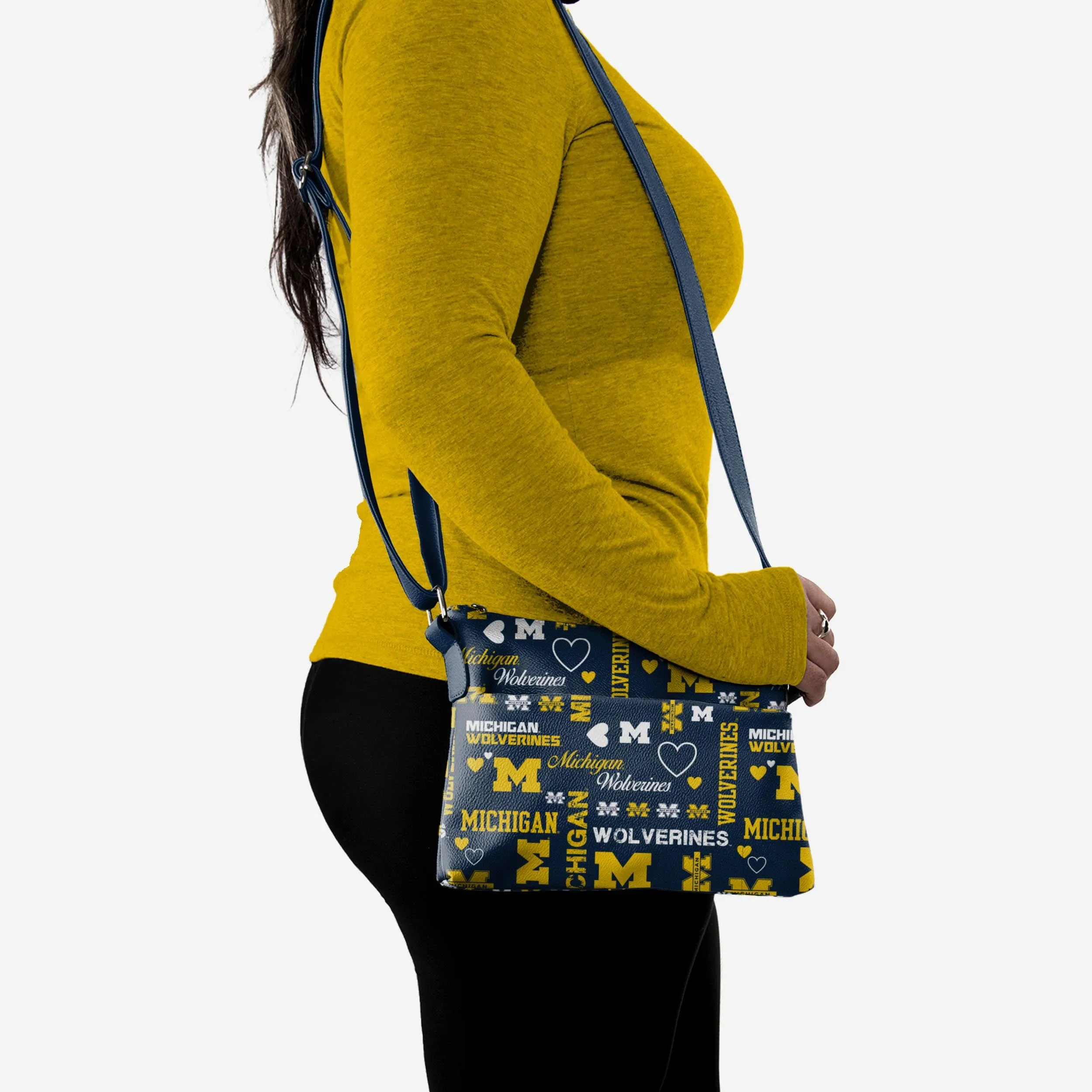 Michigan Wolverines Logo Love Crossbody Purse