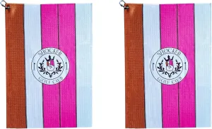 Microfiber Golf Towel Waffle Pattern – Funny Golf Accessories for Men Adult Shocker Fun Gag Gift Cleaning Cloth for Clubs Balls Gloves Towel Clip for Golf Bags 16" x 24" Large Size (2)