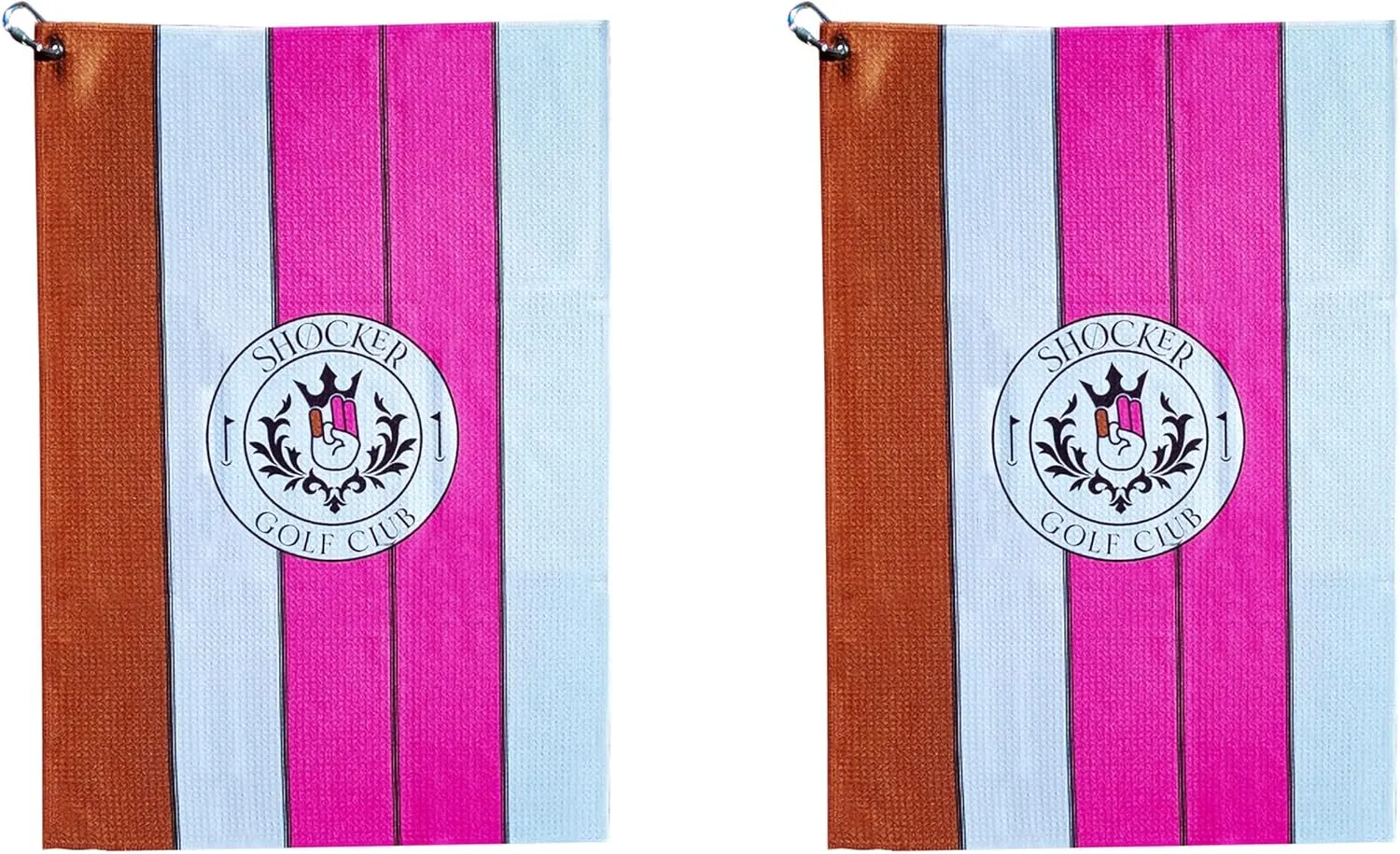 Microfiber Golf Towel Waffle Pattern – Funny Golf Accessories for Men Adult Shocker Fun Gag Gift Cleaning Cloth for Clubs Balls Gloves Towel Clip for Golf Bags 16" x 24" Large Size (2)