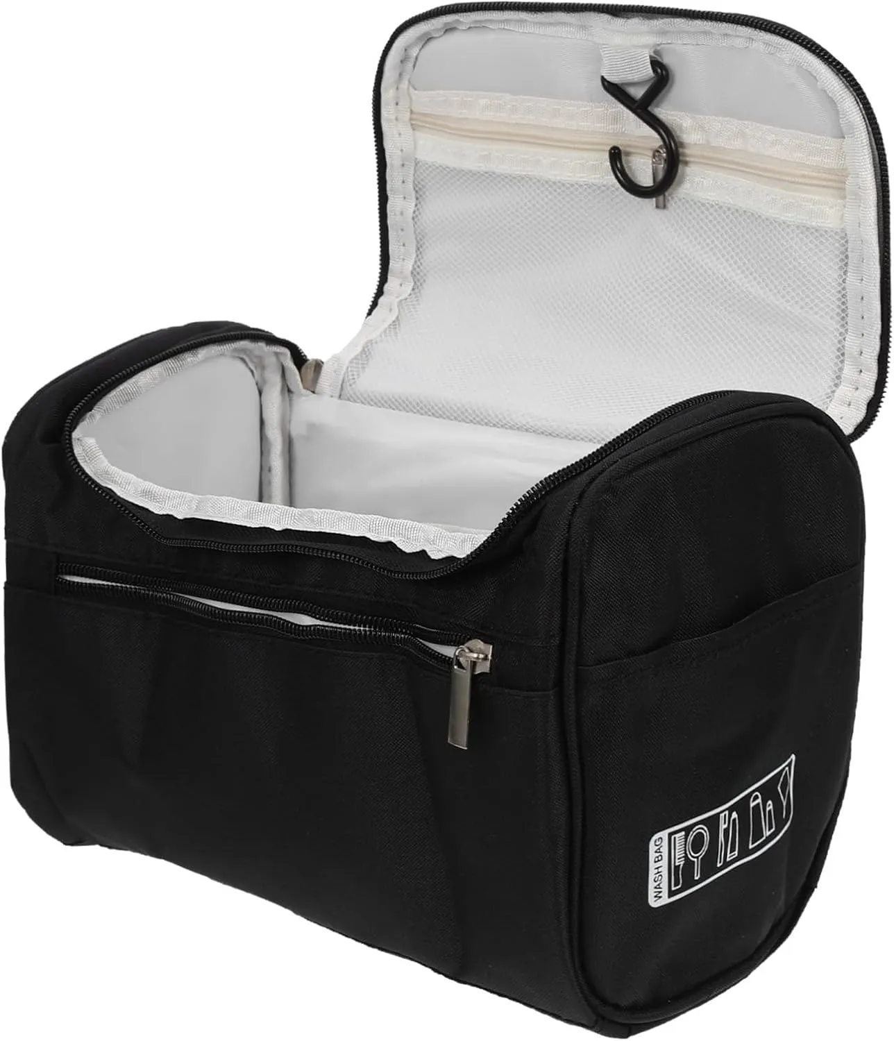 Mikinona Capacity Hanging Skincare Bag Travel Cosmetics Organizer with Zipper Portable Toiletry Storage Container for Makeup