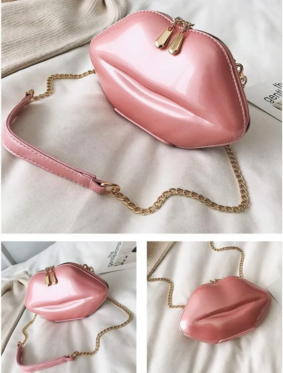 Mikinona Mini Crossbody Purse Crossbody Bags Lips Shaped Bags Chain Bags Crossbody Shoulder Bag Messenger South