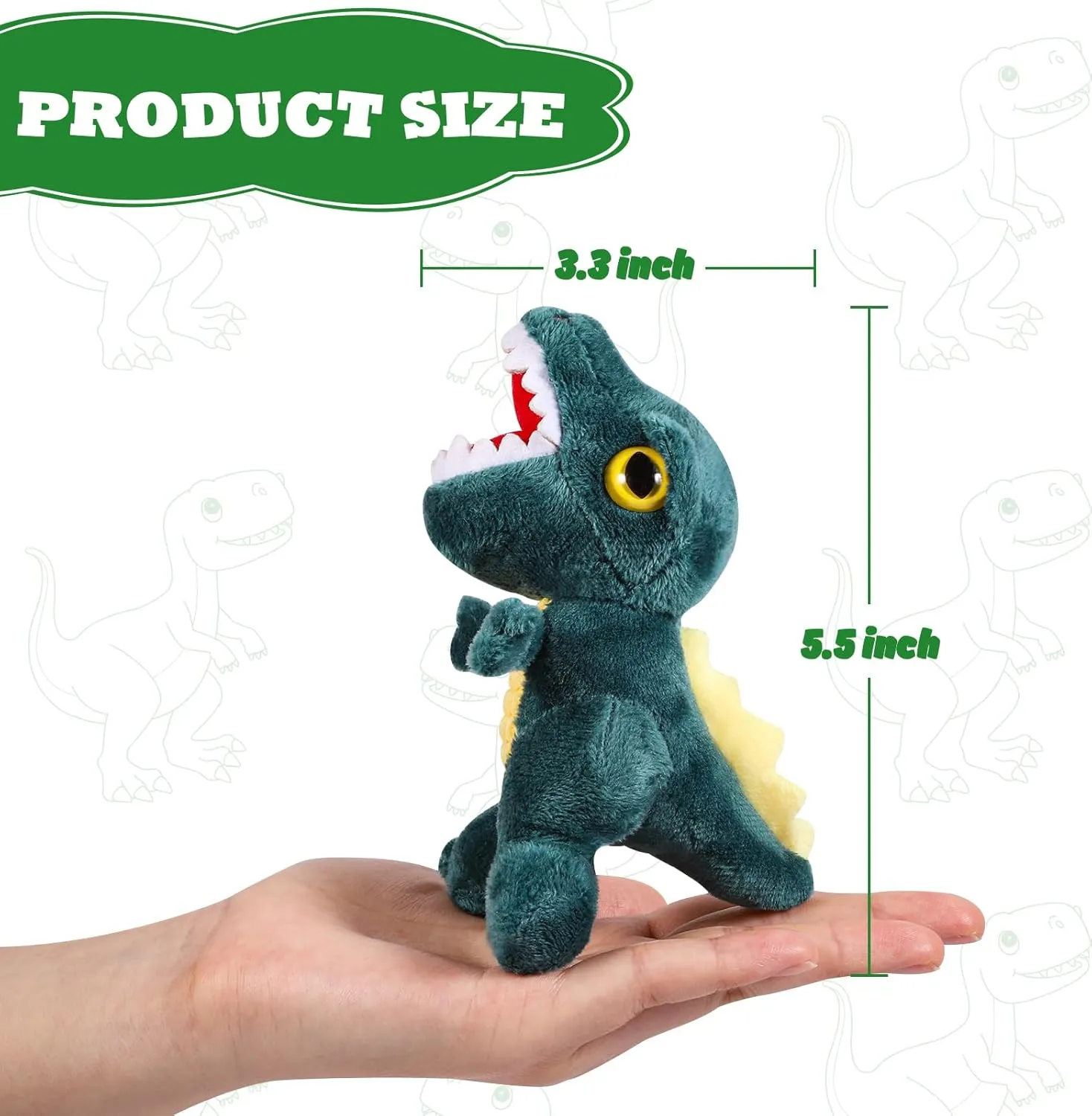 Mini Dinosaur Stuffed Animal & Plush Toy，6Pcs T-Rex 5.7 Inch Small Animals Plush Decoration for Kids Dinosaur Party Favors Goodie Bag Stuffers Carnival Prizes Classroom Prize Claw Machine