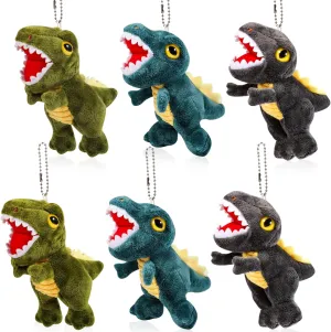 Mini Dinosaur Stuffed Animal & Plush Toy，6Pcs T-Rex 5.7 Inch Small Animals Plush Decoration for Kids Dinosaur Party Favors Goodie Bag Stuffers Carnival Prizes Classroom Prize Claw Machine