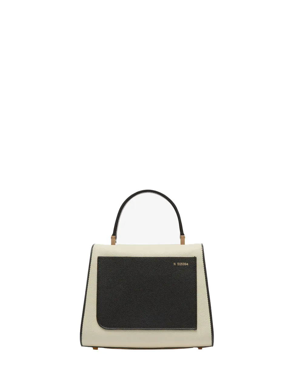 Mini Iside Top Handle Bag in Pergamena White and Black