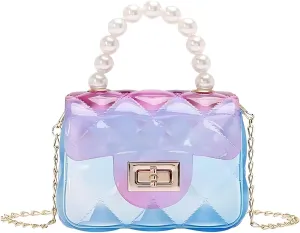 Mini Jelly Purse, Girls Mini Bag Children Small Crossbody Purse Kid with Gold Chain
