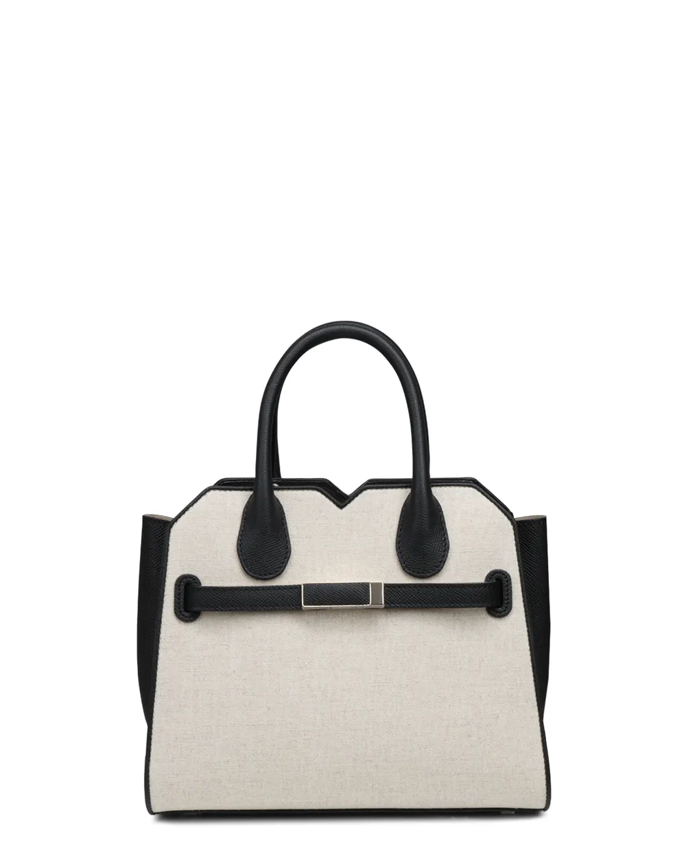 Mini Milano Canvas Bag in Natural and Black