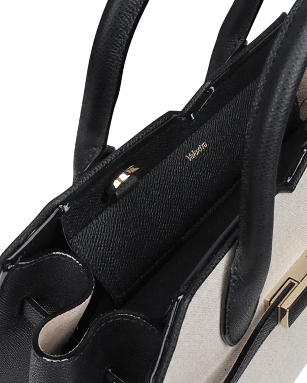 Mini Milano Canvas Bag in Natural and Black