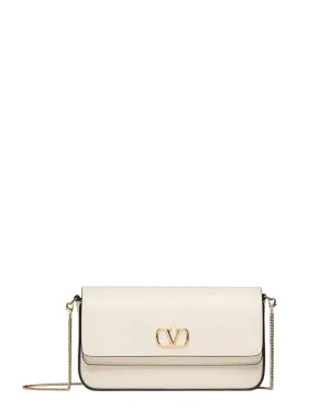 Mini VLogo Signature Flap Bag in Ivory