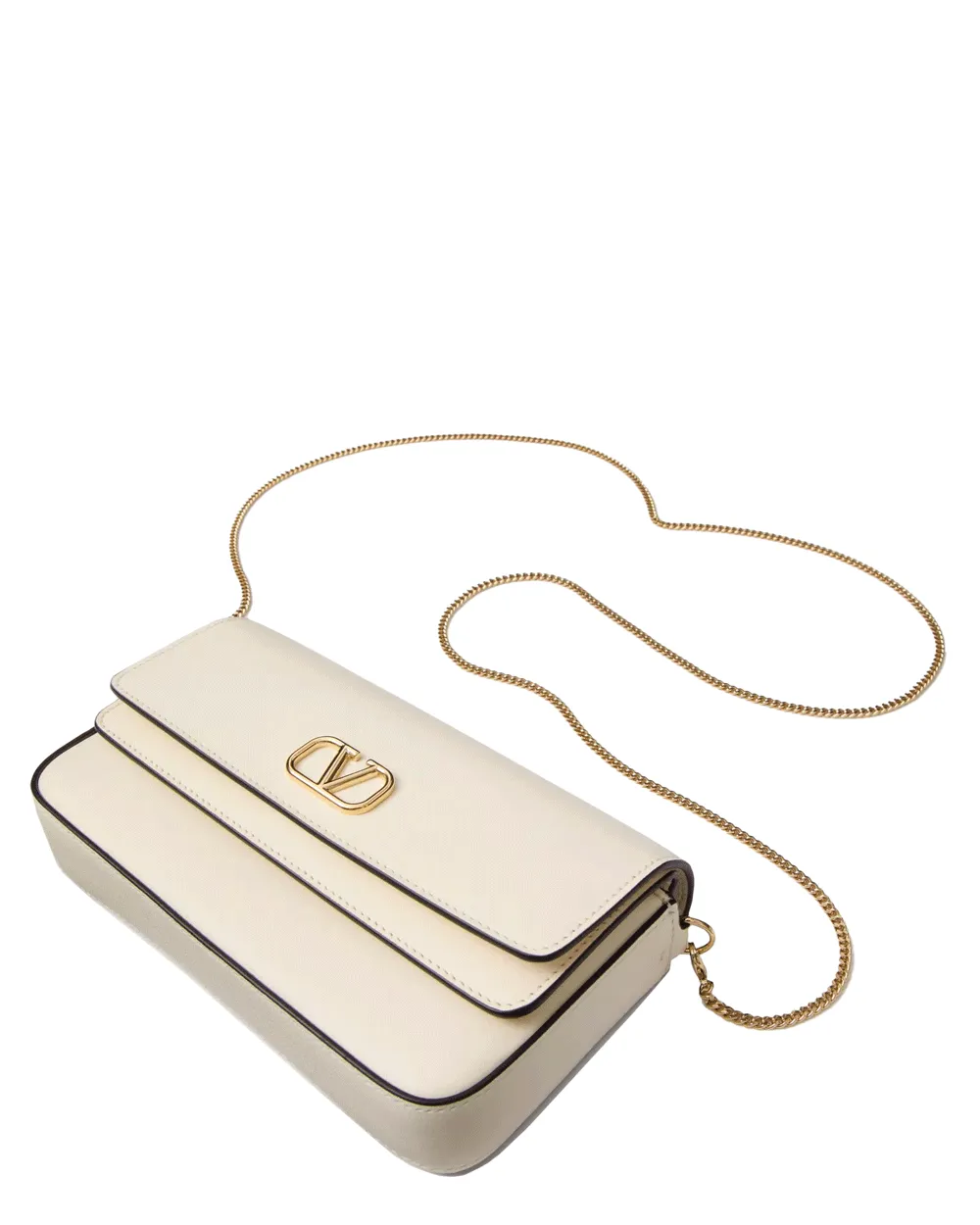 Mini VLogo Signature Flap Bag in Ivory