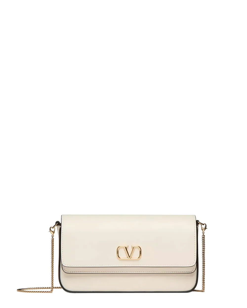 Mini VLogo Signature Flap Bag in Ivory