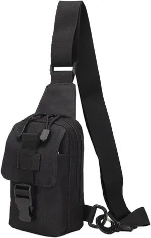 MiOYOOW Small Sling Backpack, Tactical Shoulder Chest Bag Adjustable Molle Crossbody Bag for Camping Hilking Cycling Hunting