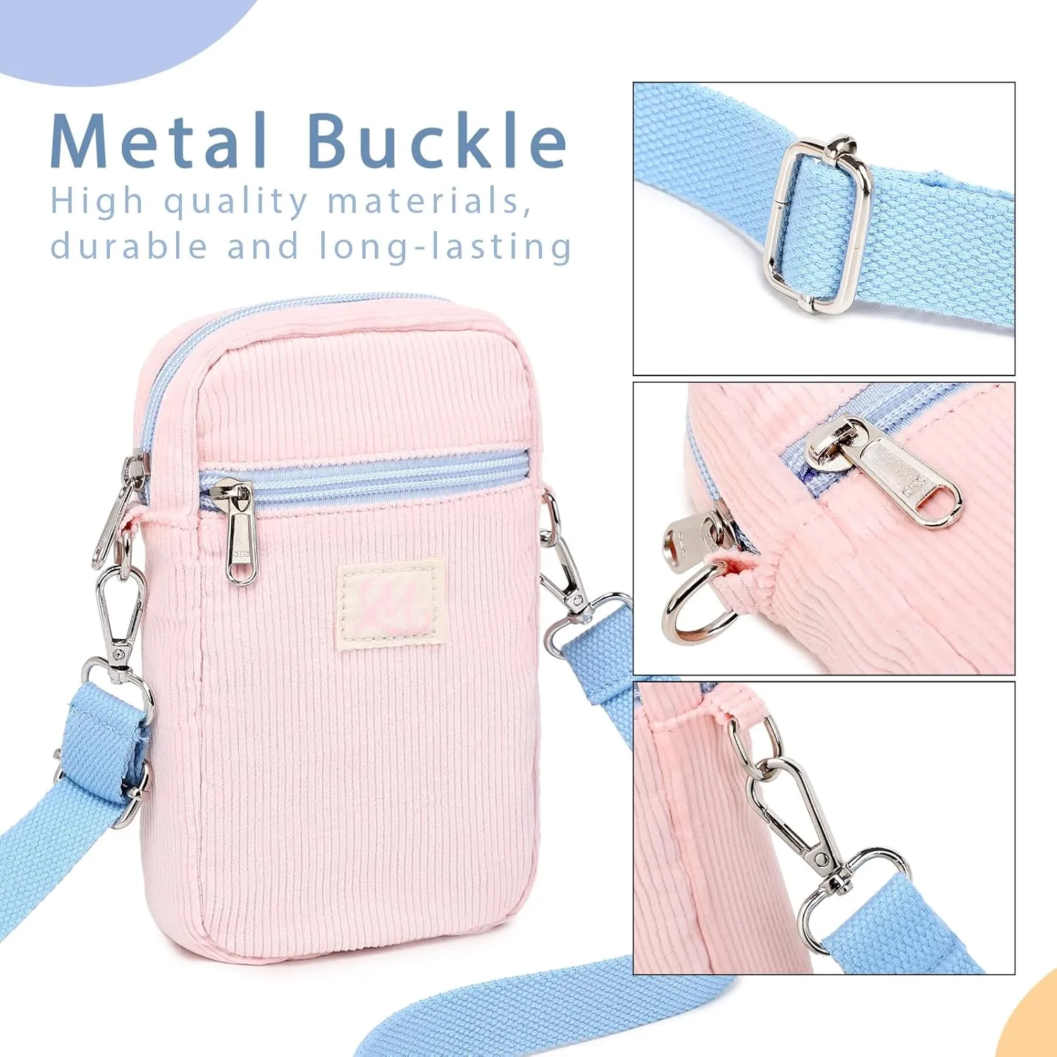 MIRLEWAIY Mini Shoulder Bag Mesh Crossbody Multifunction Phone Wallet Case Pouch Waist Bag with Adjustable Strap