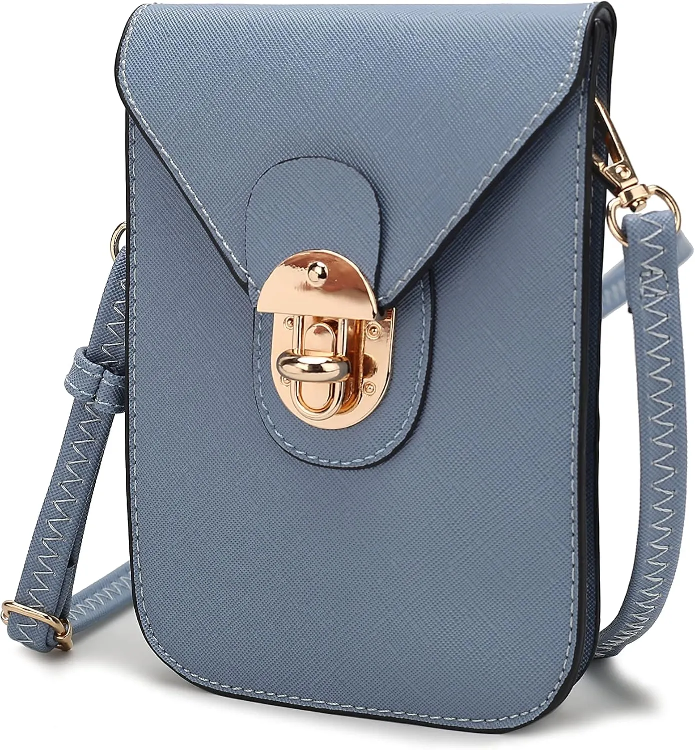 MKF Collection Small Crossbody Cell Phone Case for Women Fashion Turn Lock, Movil phone Bag Adjust Shoulder Strap by Mia K