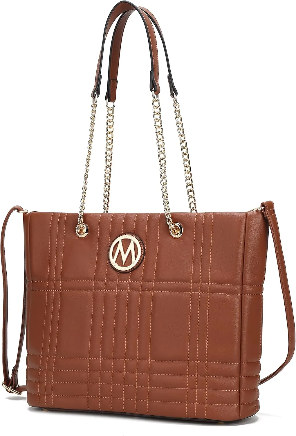 MKF Collection Tote Bag for Women, Vegan Leather Top-Handle Shoulder bag Crossbody Handbag Purse