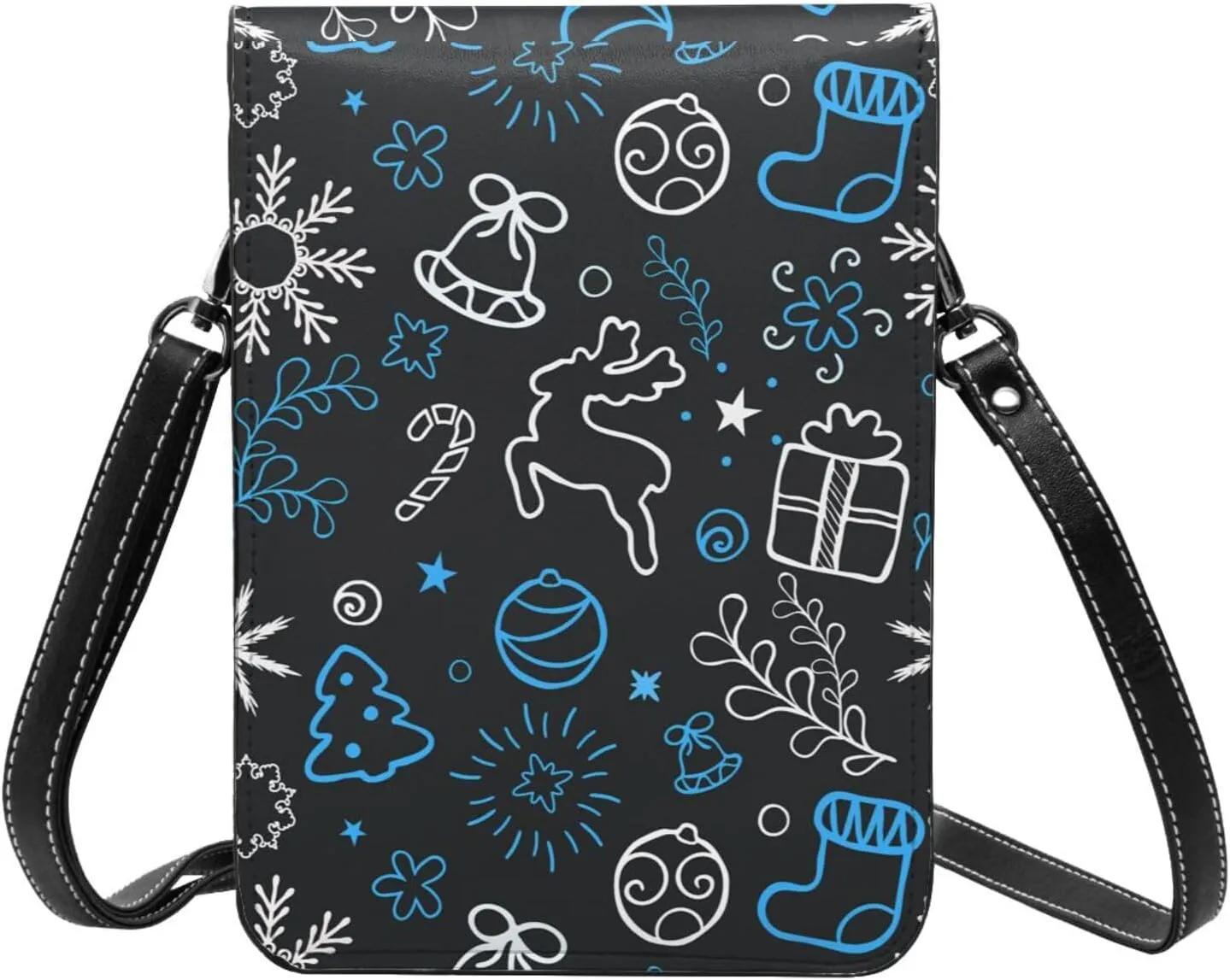 Mmm Fight Womens Crossbody Bags Christmas Pattern Phone Bag Wallet Purses Adjustable Strap
