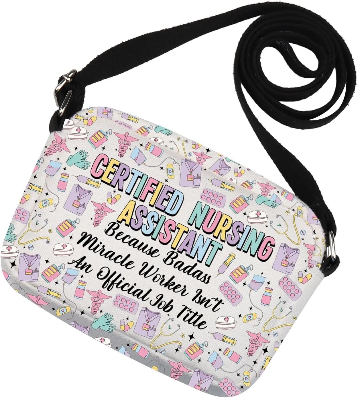 MNIGIU Funny Certified Nursing Assistant Gift CNA Crossbody Bag for Nurse Nursing Assistant
