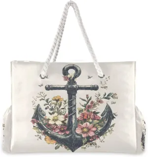 MNSRUU Large Beach Bag for Women, Sea Turtle Tote Travel Gym Swim Bag