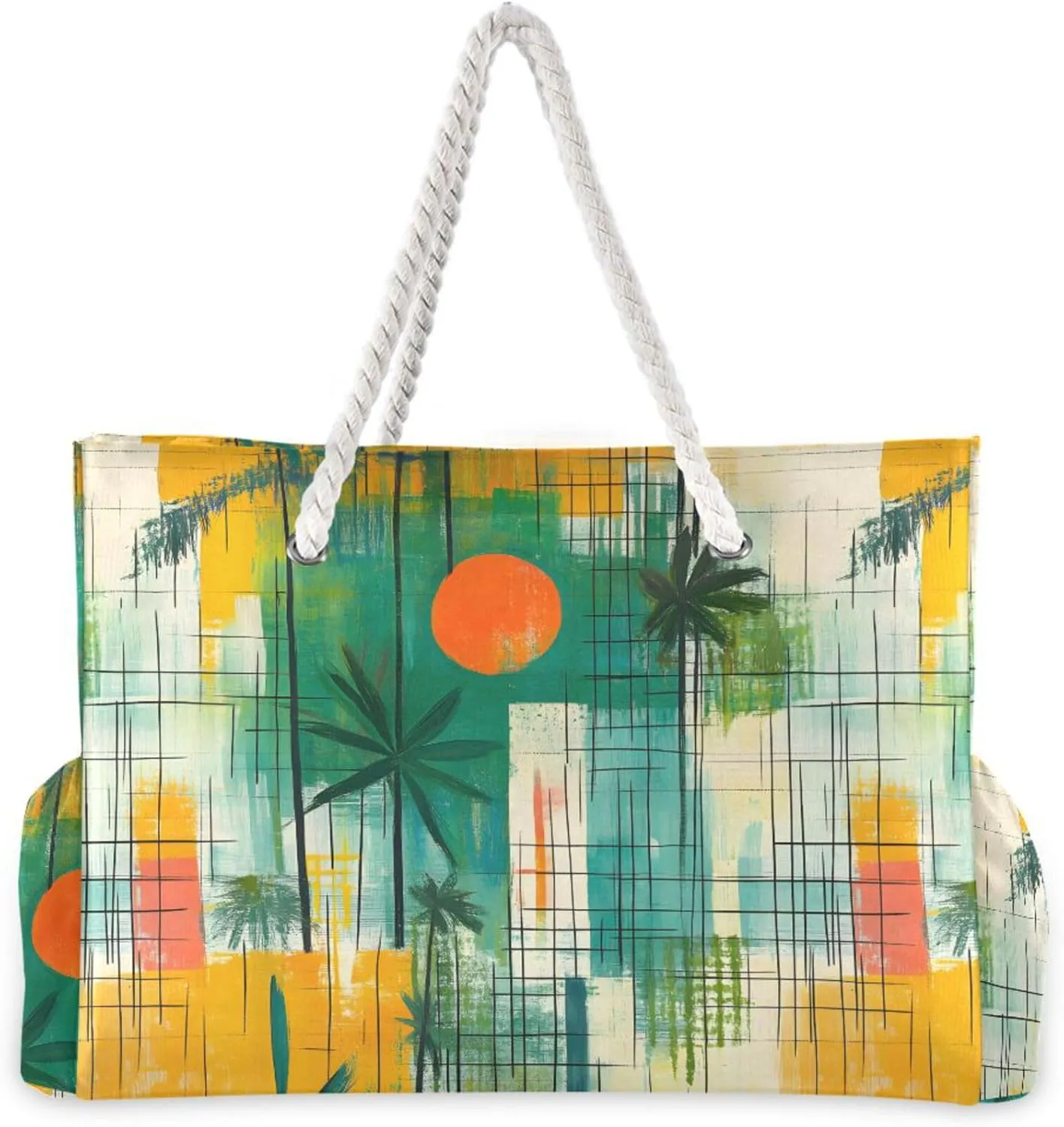 MNSRUU Large Beach Bag for Women, Summer Ocean Tote Travel Gym Swim Bag
