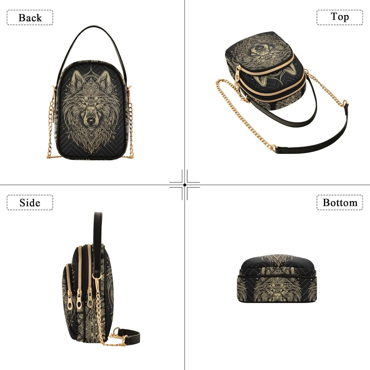 MNSRUU Quilted Crossbody Bags for Women Trendy, Women's Crossbody Handbags Gothic Bats Travel Cell Phone Purses Bags