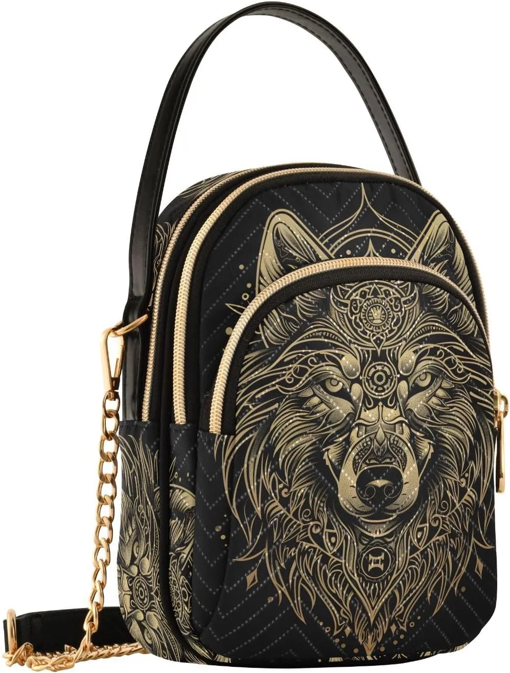 MNSRUU Quilted Crossbody Bags for Women Trendy, Women's Crossbody Handbags Gothic Bats Travel Cell Phone Purses Bags