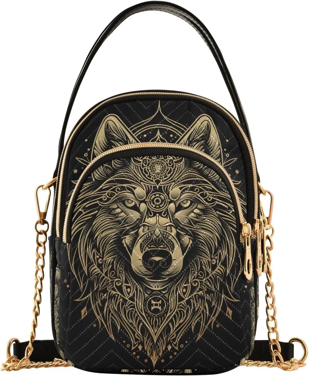MNSRUU Quilted Crossbody Bags for Women Trendy, Women's Crossbody Handbags Gothic Bats Travel Cell Phone Purses Bags