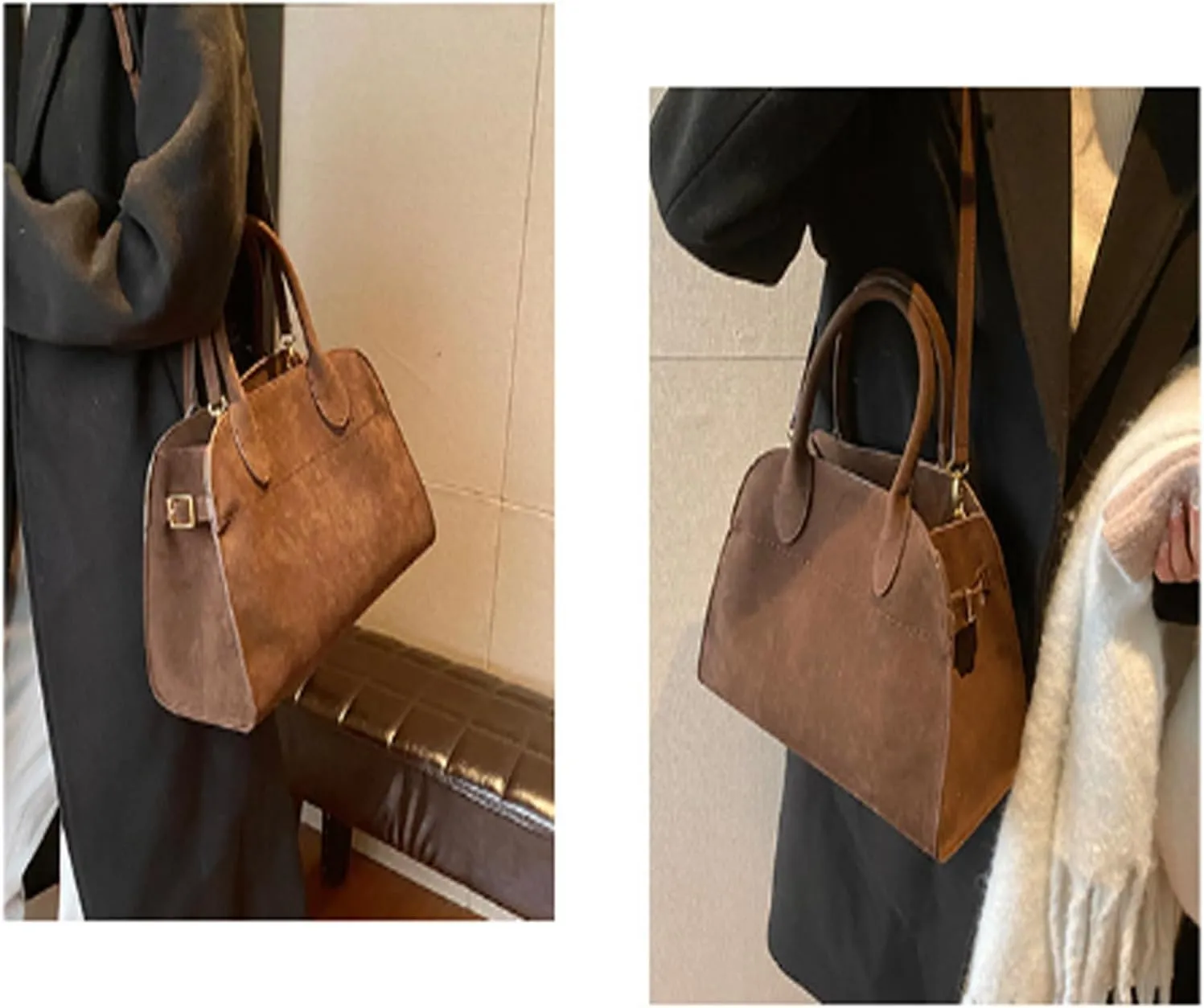 Modavo Parisian Stroll - Womens Suede Tote & Satchel Bag