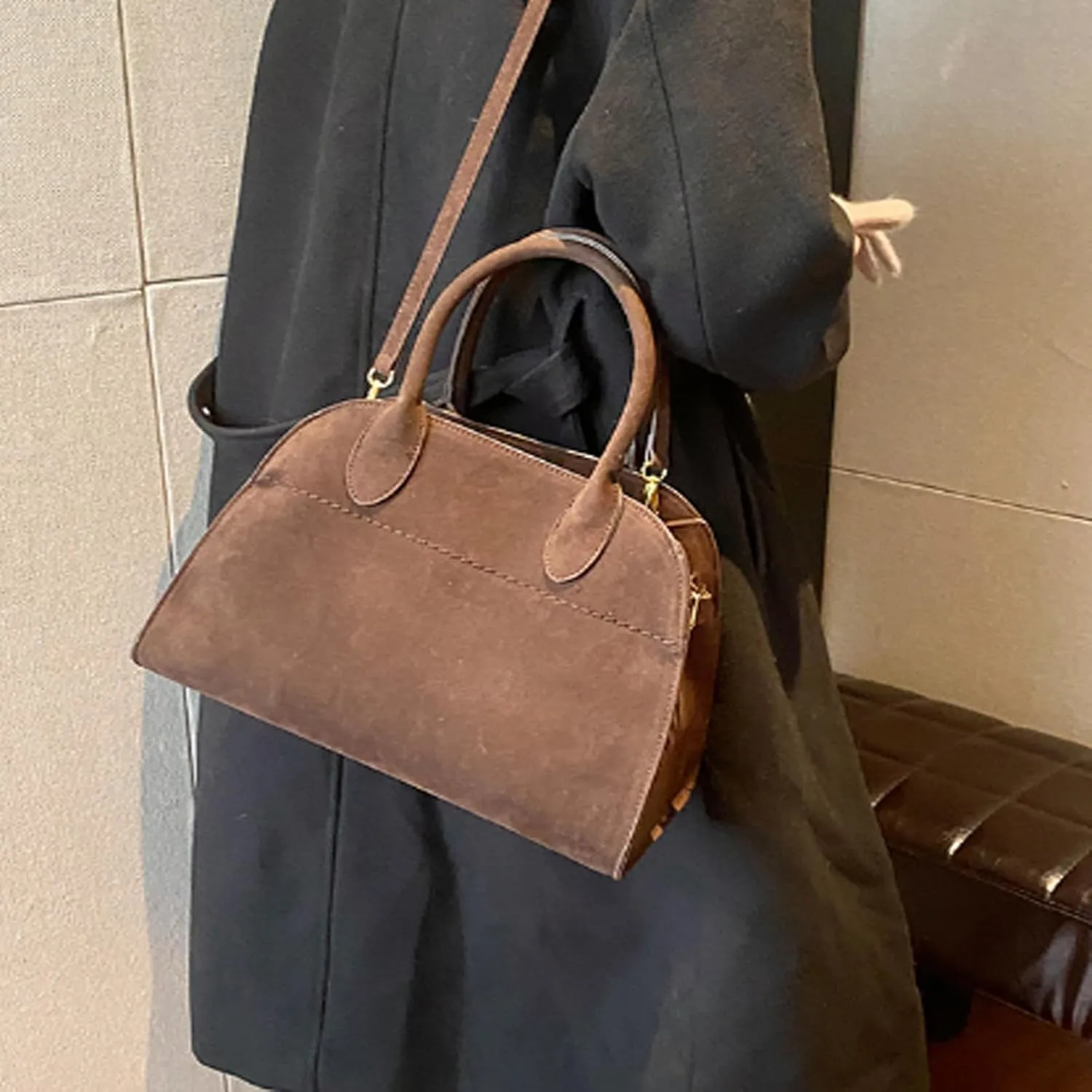 Modavo Parisian Stroll - Womens Suede Tote & Satchel Bag