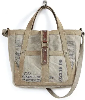 Mona B. Recycled Vintage Upcycled Canvas Portland and Escape the Ordinary Collection with Vegan Leather Trim (Portland) (Portland-Crossbody)