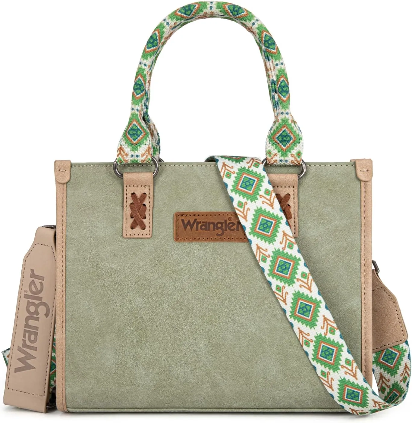 Montana West Wrangler Tote Bag for Women Western Retro Purse Top Handle Handbags with Aztec Strap