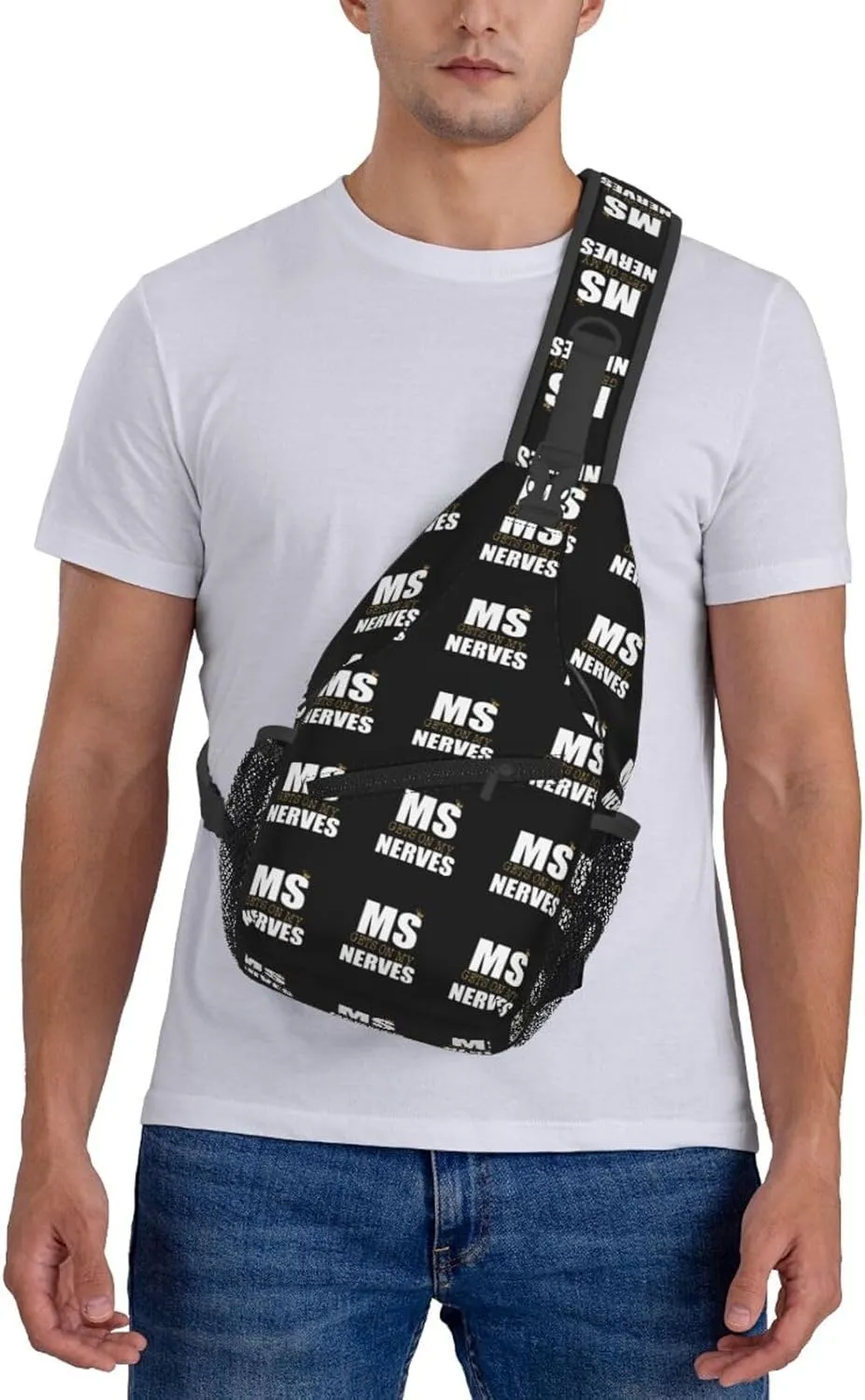 Ms Gets On My Nerves Multiple Sclerosis Sling Bag Crossbody Backpack Shoulder Casual Daypack Bag for Men Women