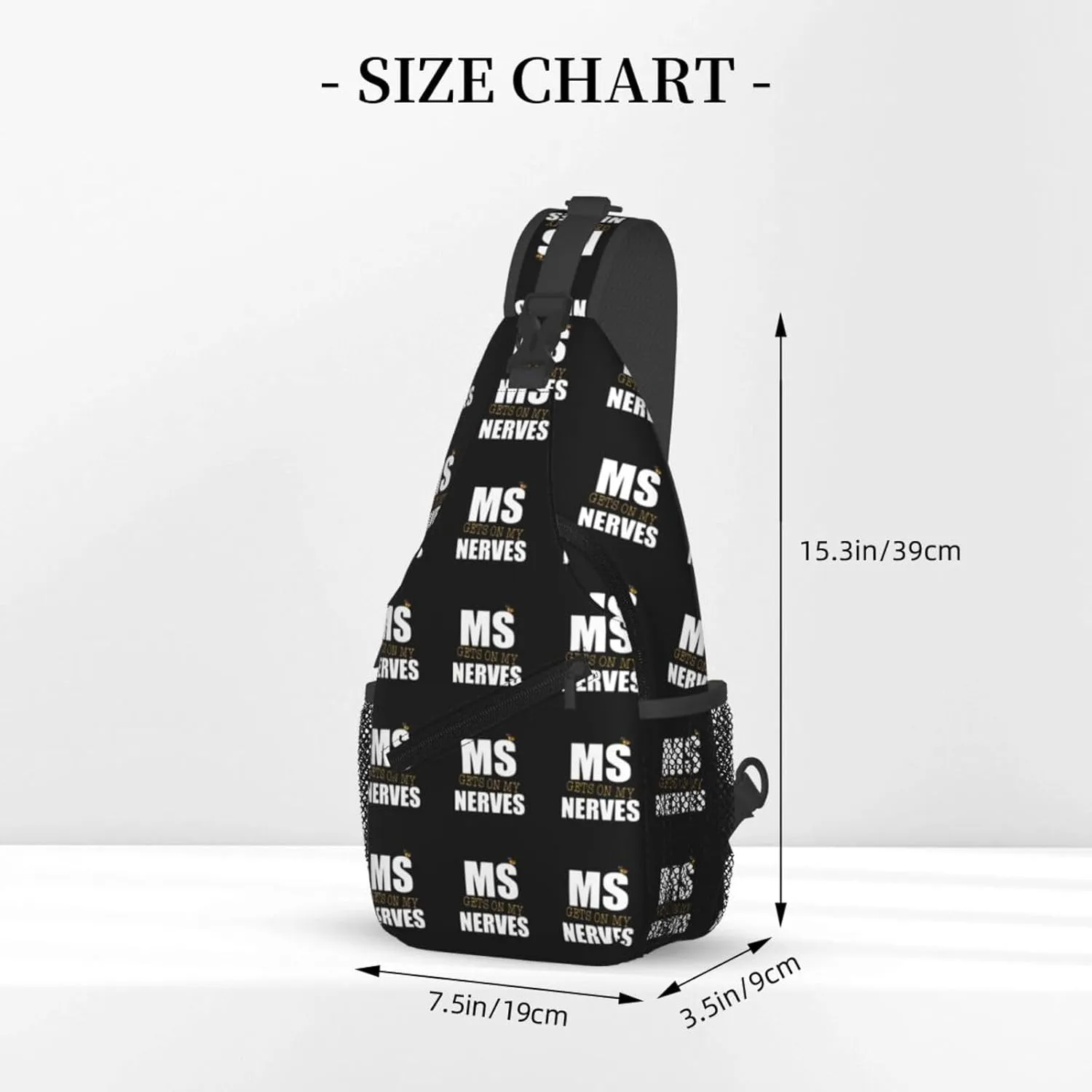 Ms Gets On My Nerves Multiple Sclerosis Sling Bag Crossbody Backpack Shoulder Casual Daypack Bag for Men Women