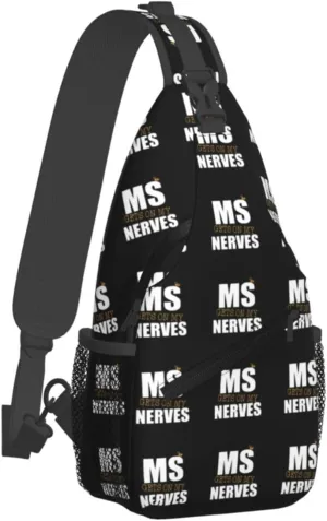 Ms Gets On My Nerves Multiple Sclerosis Sling Bag Crossbody Backpack Shoulder Casual Daypack Bag for Men Women