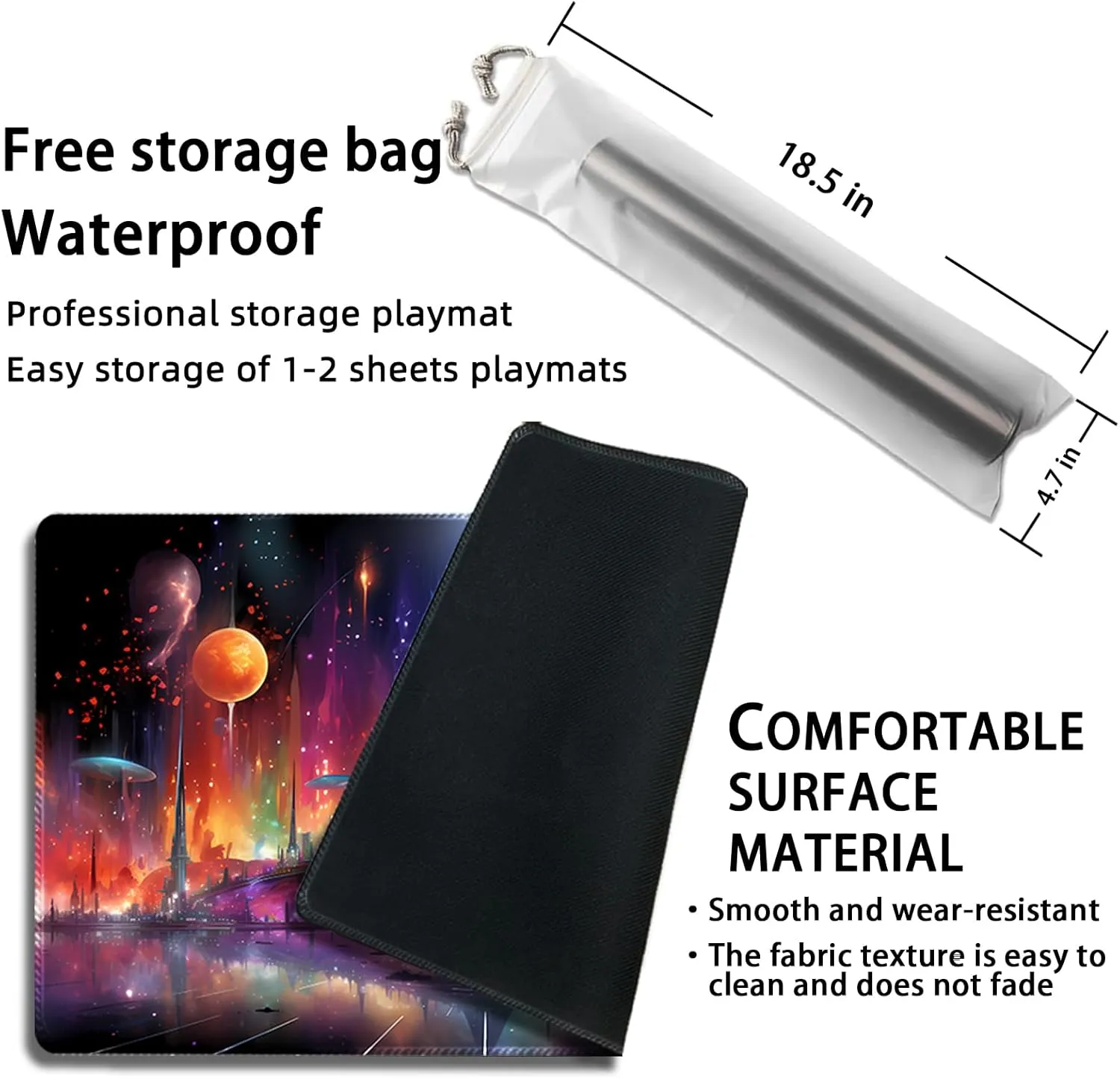 MTG Playmat with Free Storage Bags MTG Game Mat 24 x 14 inches, TCG and Board Game Mat for Cards,Mousepad Desk Mats (Magic Colorful-Regular)
