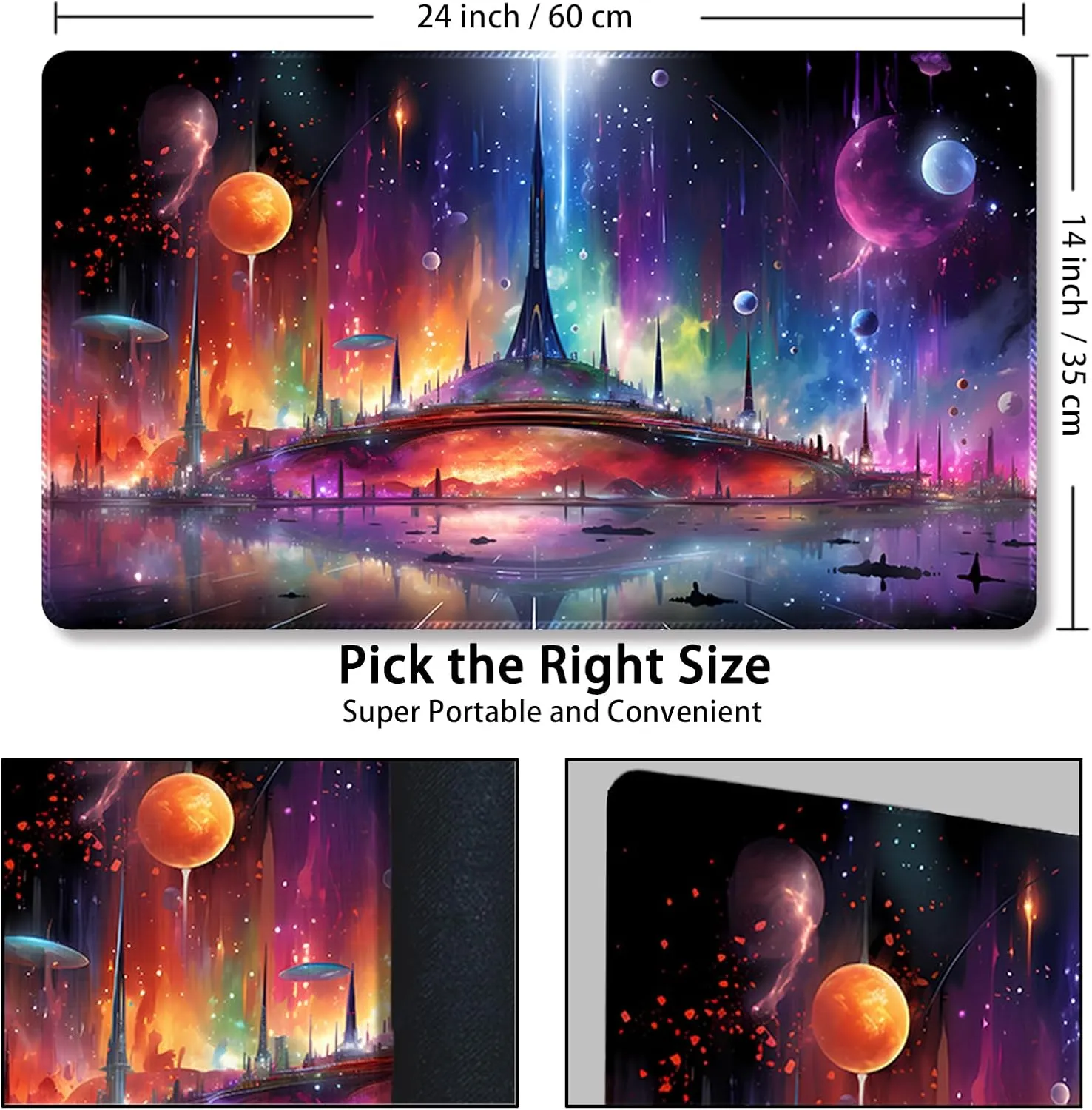 MTG Playmat with Free Storage Bags MTG Game Mat 24 x 14 inches, TCG and Board Game Mat for Cards,Mousepad Desk Mats (Magic Colorful-Regular)