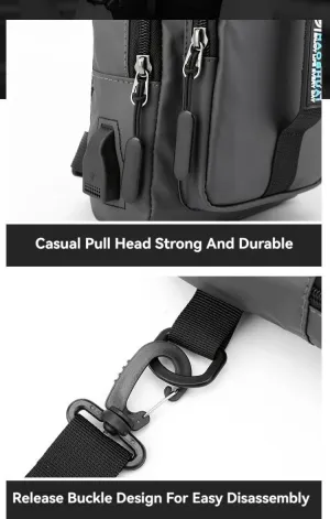 Multifunctional Men's Waist Bag Chest Bag Shoulder Bag Outdoor Waterproof Travel Crossbody Pack Adjustable Strap Fanny Pack (black)