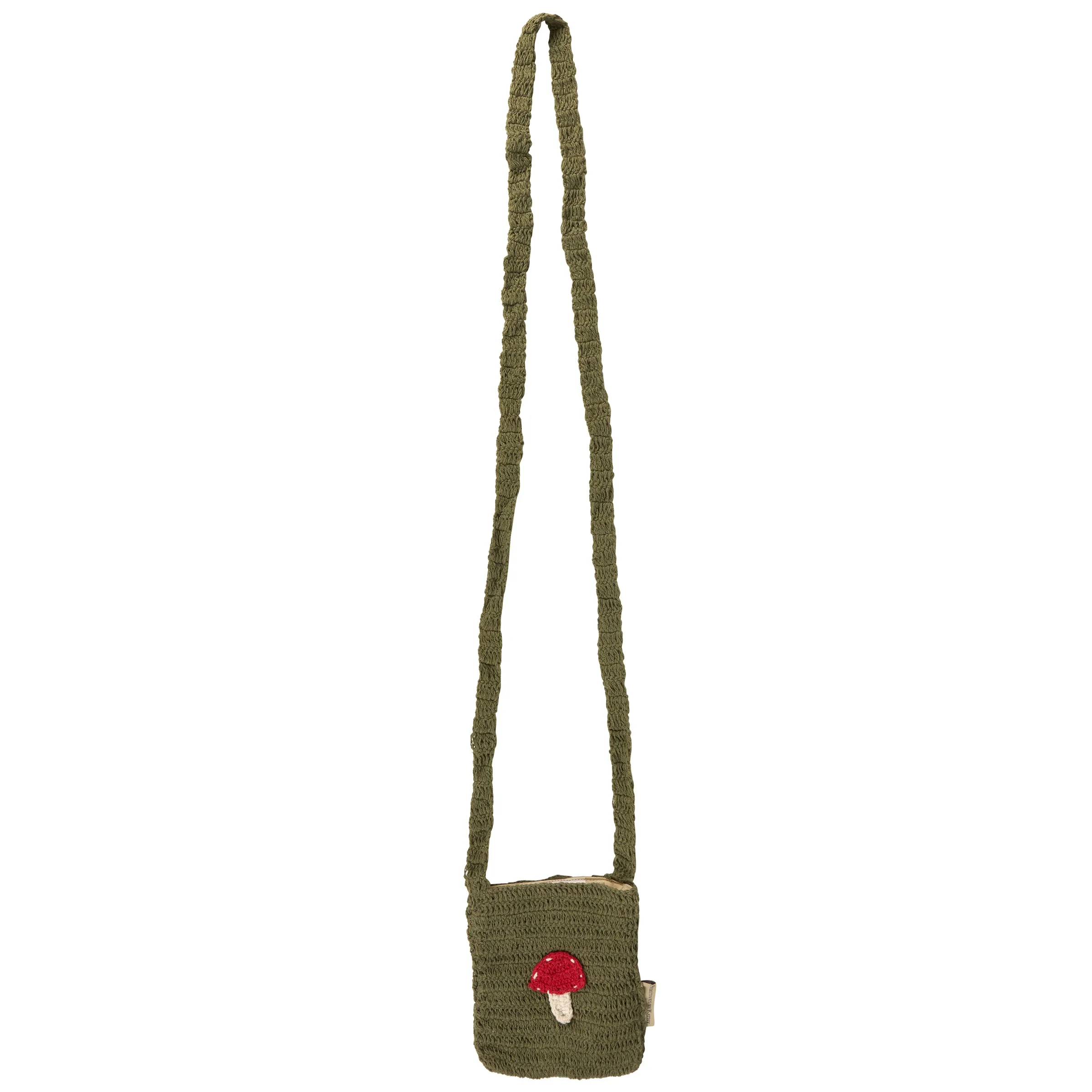 Mushroom Crossbody Bag | Cotton Shoulder Sling Handbag | 6" x 8"